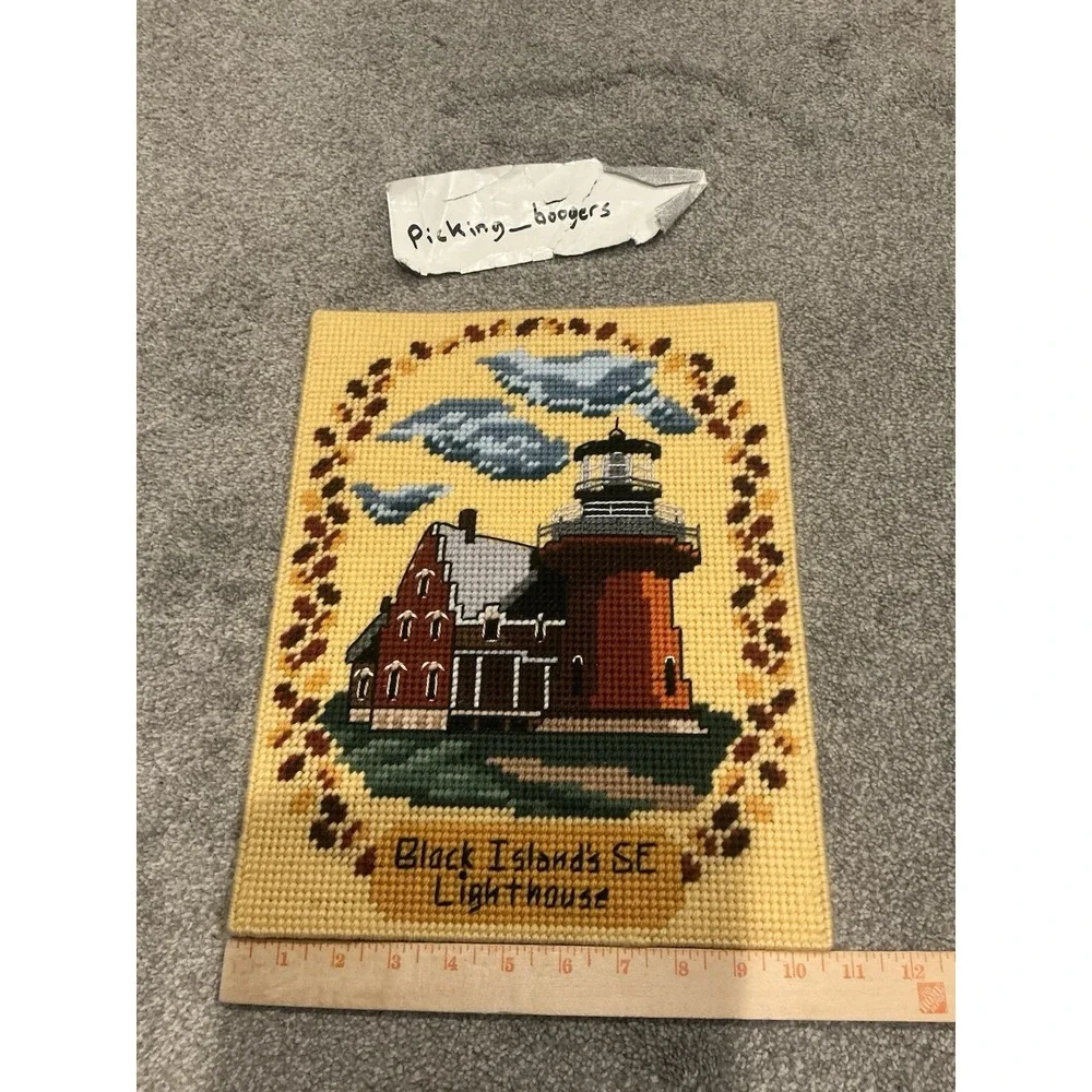 Lighthouse Needlepoint Canvas Set of 3 Vibrant Coastal Lighthouse Decor Nautical